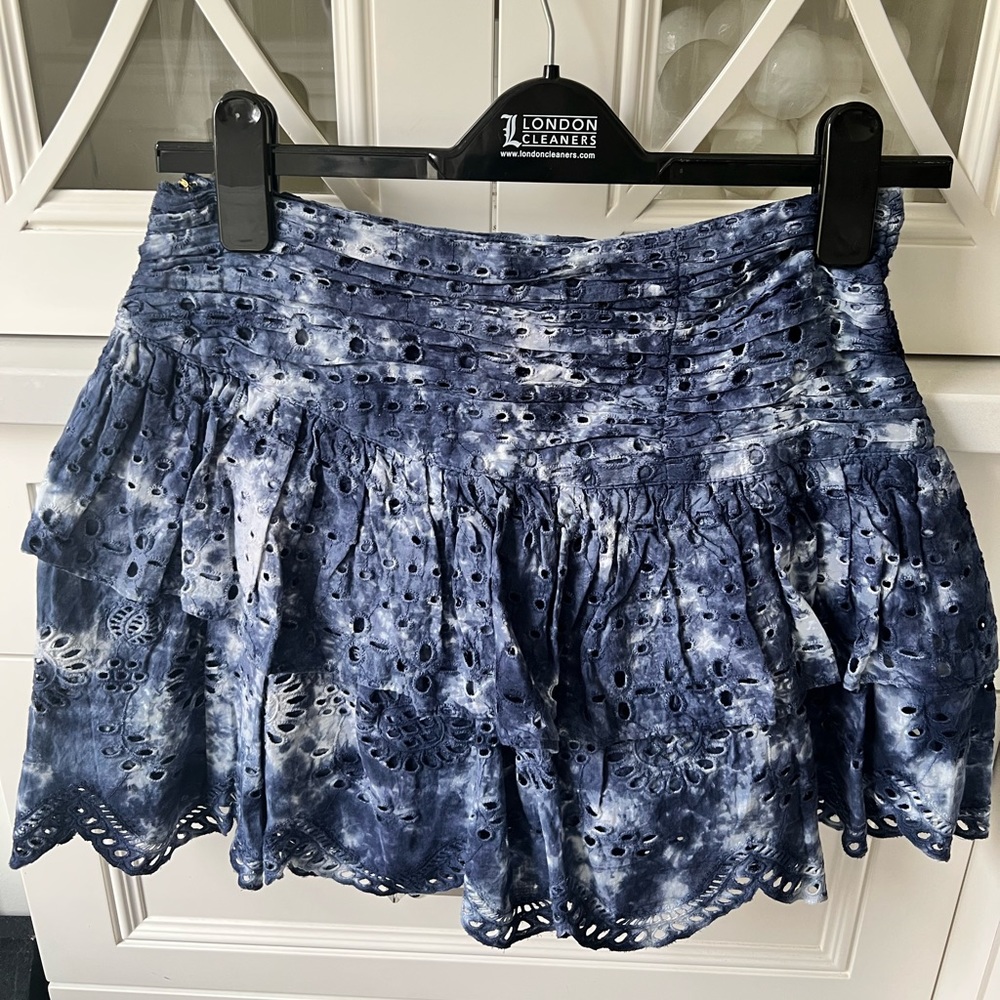 Blue and white tie dye skirt